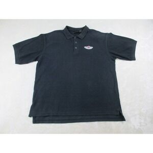 VINTAGE Harley Davidson Polo Shirt Mens Extra Large‎ Black 100 Years Biker*